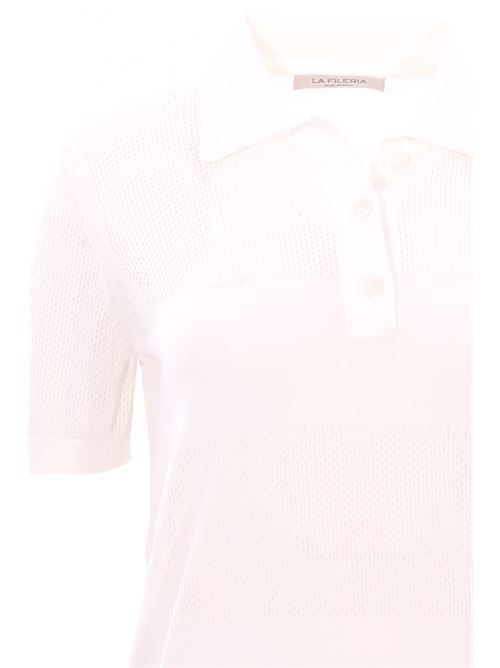 pierced cotton polo LA FILERIA | 57274/14074004